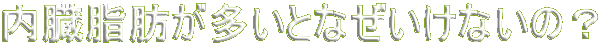 内臓脂肪が多いとなぜいけないの?